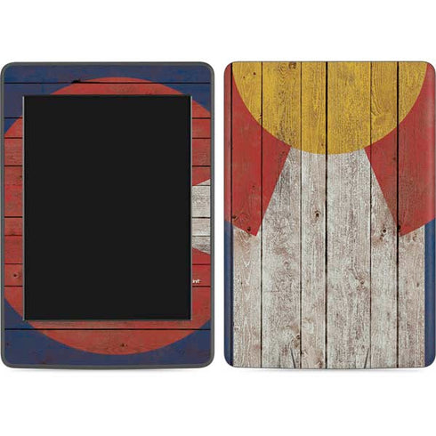 Colorado Flag Dark Wood Amazon Kindle Skin